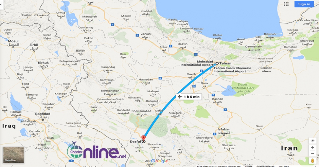 بلیط چارتری تهران به دزفول