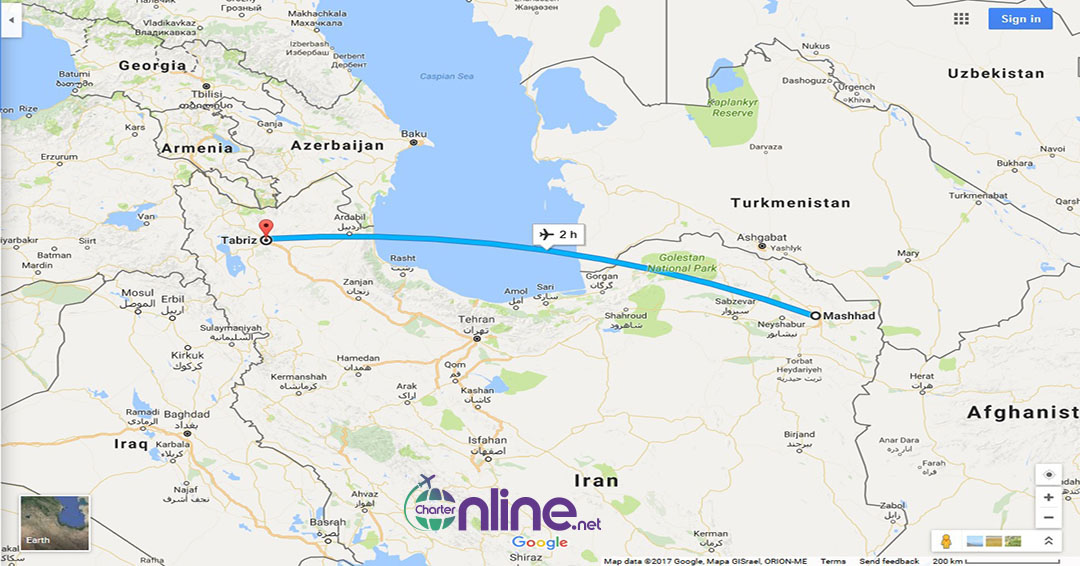 بلیط چارتری مشهد به تبریز