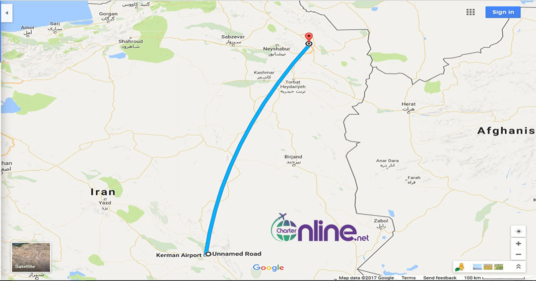 بلیط چارتری مشهد به کرمان