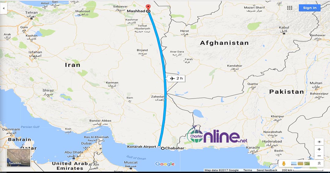 بلیط چارتری چابهار به مشهد