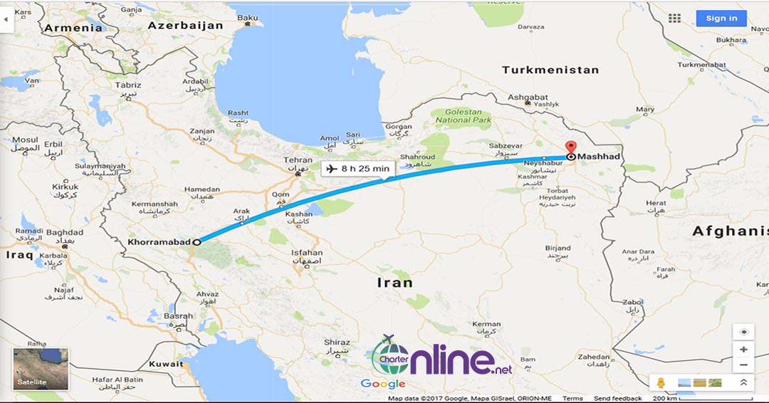 بلیط چارتری مشهد به خرم آباد