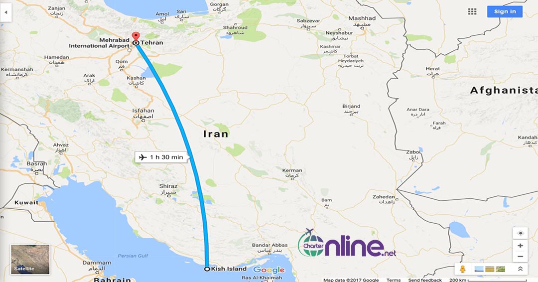 بلیط چارتری تهران به کیش