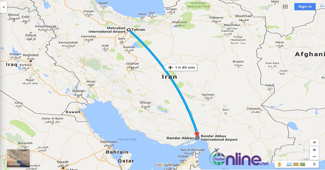 بلیط چارتری تهران به بندرعباس