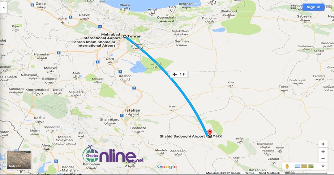 بلیط چارتری تهران به یزد