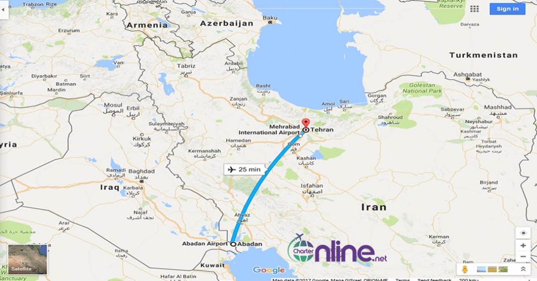 بلیط چارتری تهران به آبادان