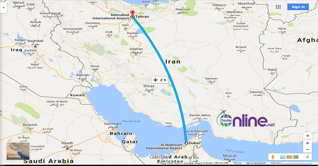 بلیط چارتری تهران به دبی