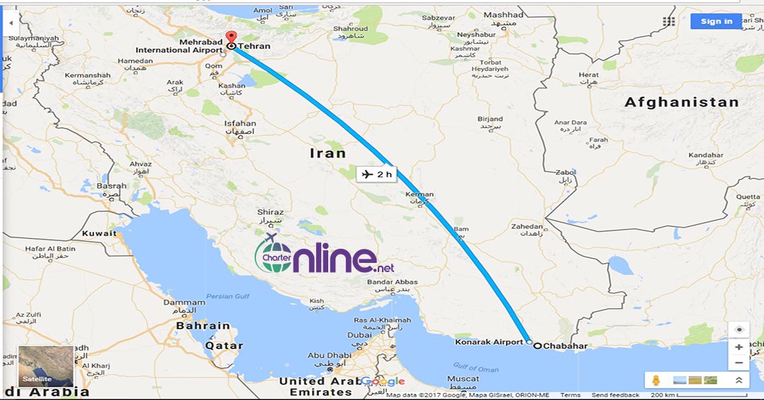 بلیط چارتری تهران به چابهار