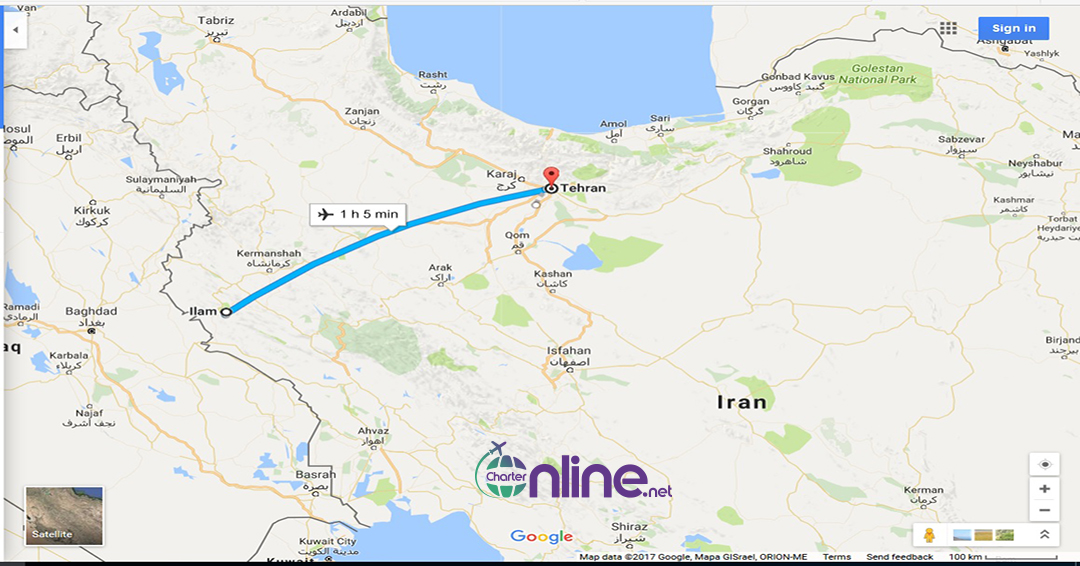 بلیط چارتری تهران به ایلام