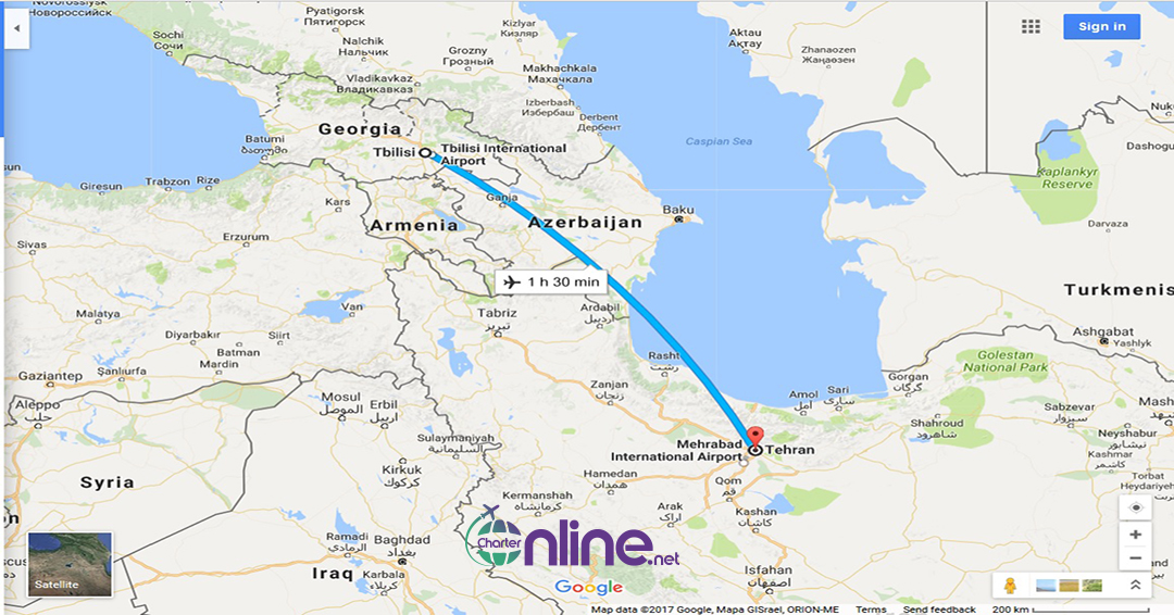 بلیط چارتری تهران به تفلیس