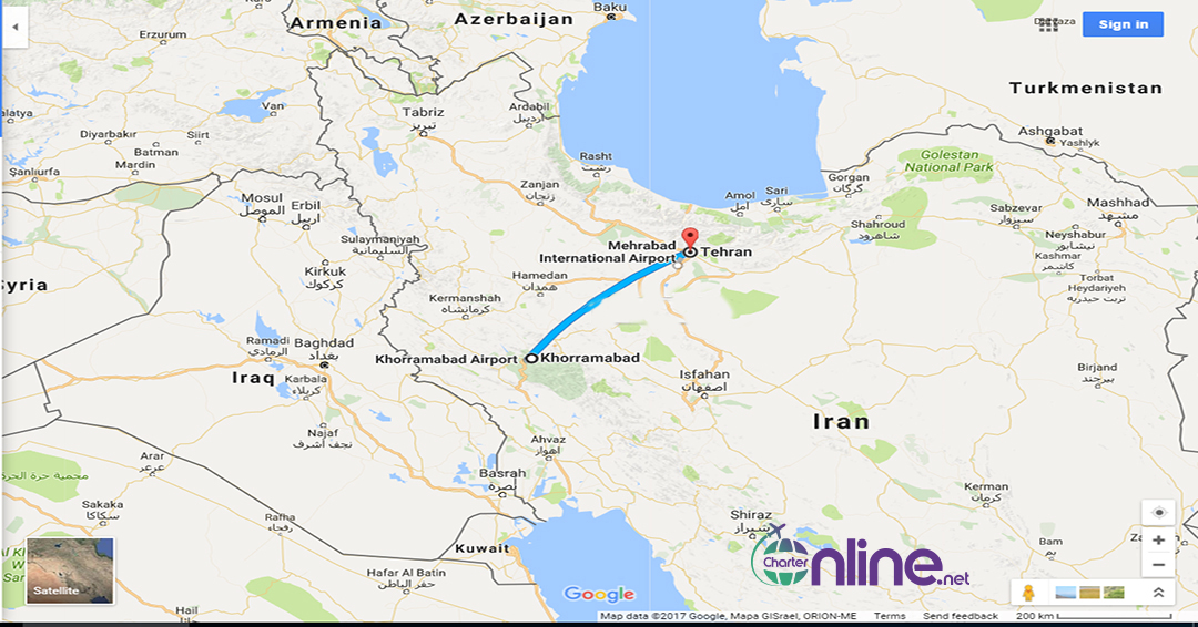 بلیط چارتری تهران به خرم آباد