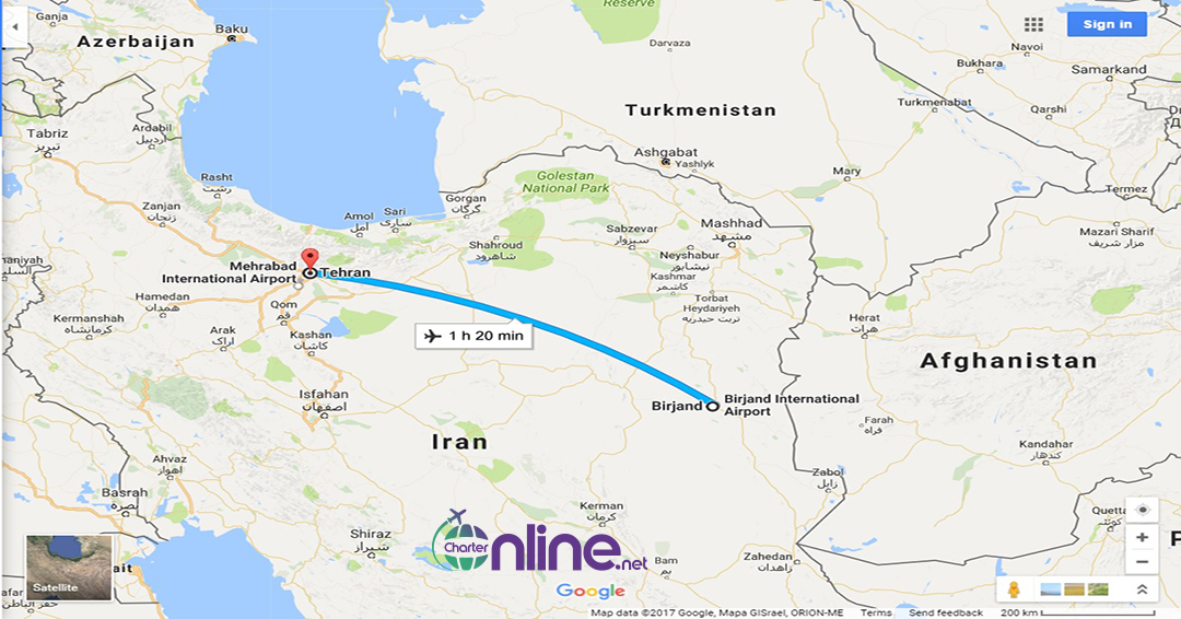 بلیط چارتری تهران به بیرجند