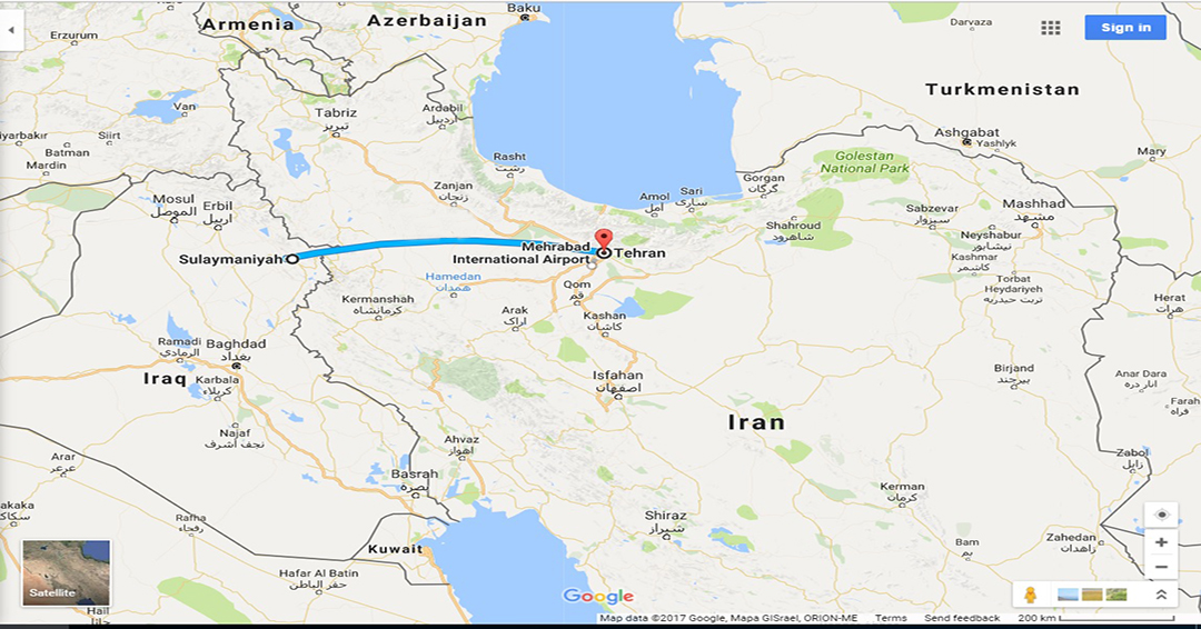 بلیط چارتری تهران به سلیمانیه