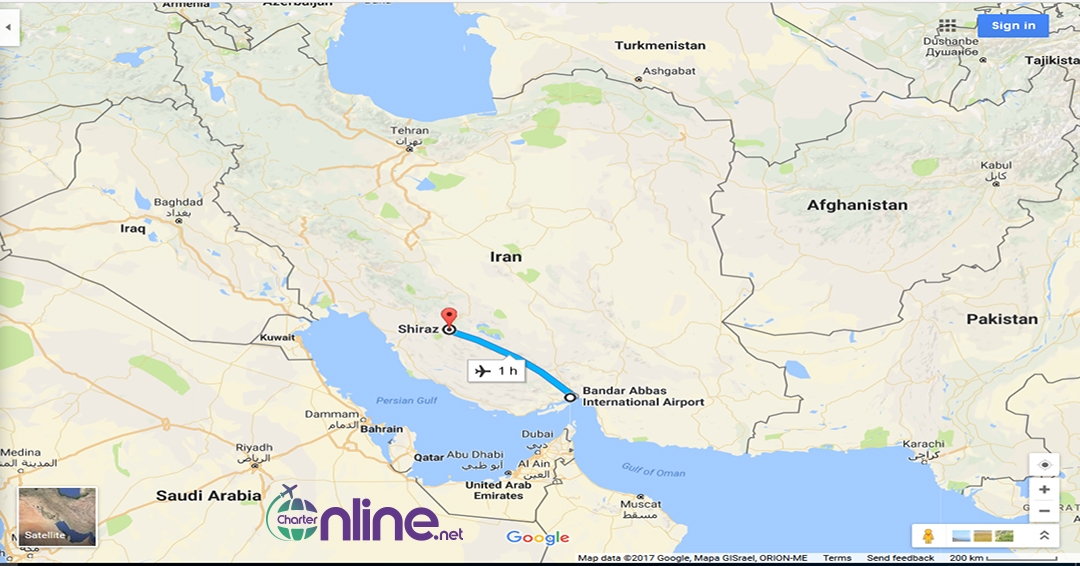 بلیط چارتری شیراز به بندرعباس