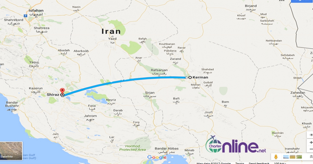 بلیط چارتری شیراز به کرمان