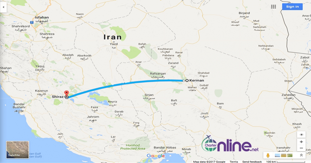 بلیط چارتری کرمان به شیراز