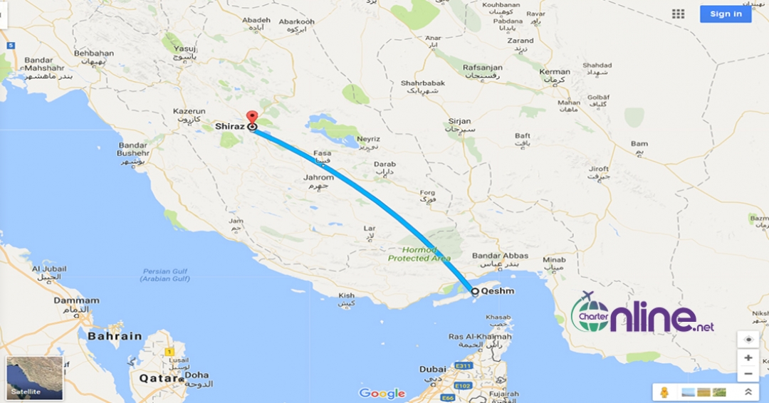 بلیط چارتری شیراز به قشم