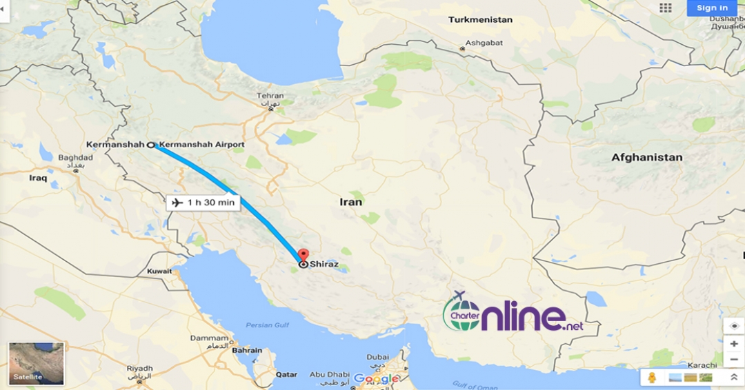 بلیط چارتری شیراز به کرمانشاه