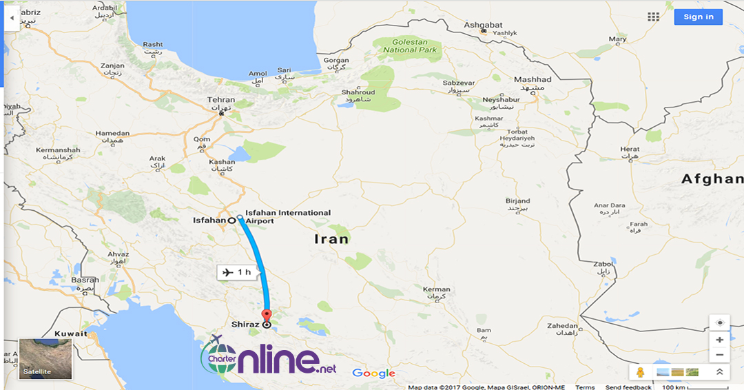 بلیط چارتر شیراز به اصفهان