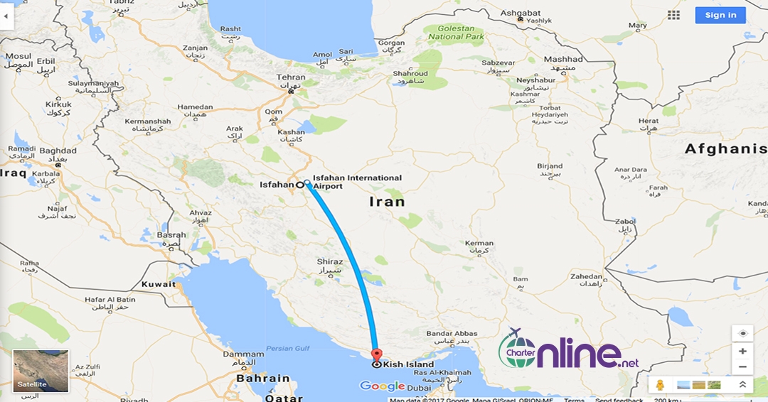 بلیط چارتری کیش به اصفهان