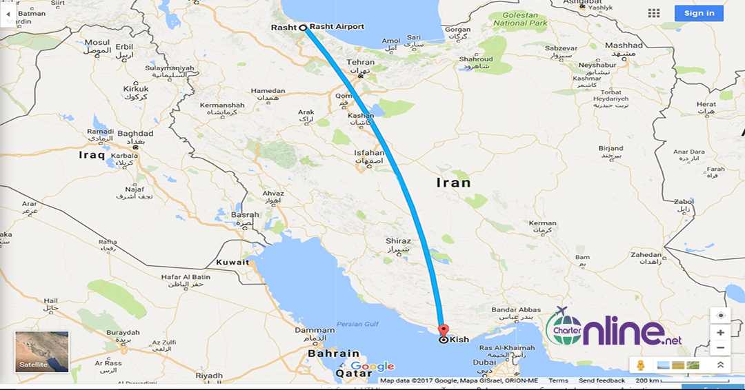 بلیط چارتری رشت به کیش