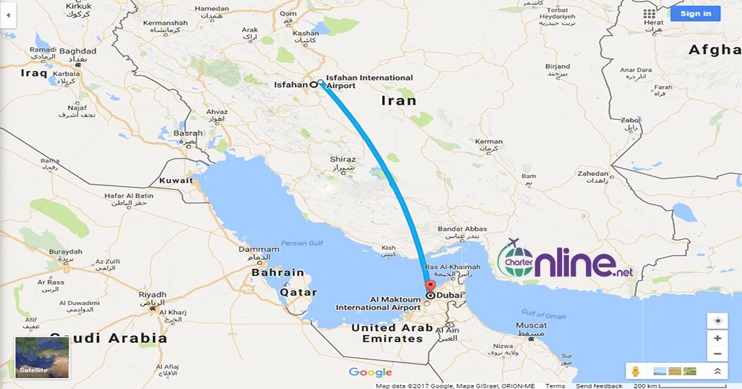 بلیط چارتری اصفهان به دبی